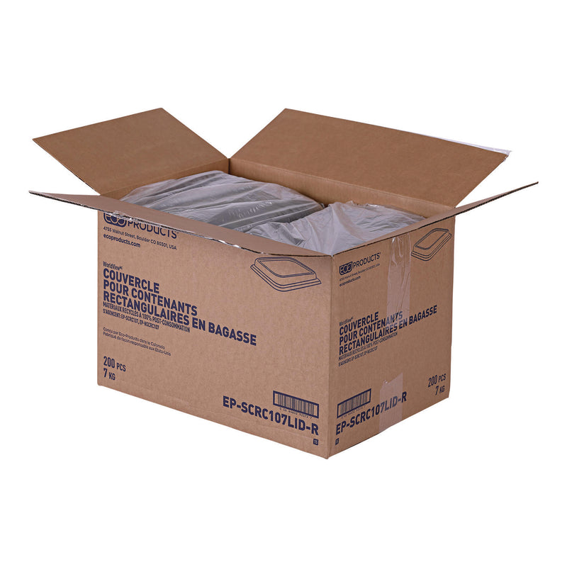 Eco-Products WorldView 100% Recycled Content Lid, 7 x 1.75, Clear, Plastic, 200/Carton (ECOEPSCRC107LIR) Case of 200