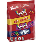 MARS Skittles, Starburst and Life Savers Fun Size Fruity Candy Assortment, 45.85 oz Bag, 135 Pieces, Individually Wrapped (SKT29689) Each