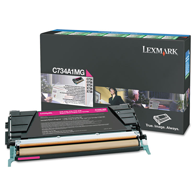 Lexmark™ C748H1MG Return Program High-Yield Toner, 10,000 Page-Yield, Magenta (LEXC748H1MG) Each