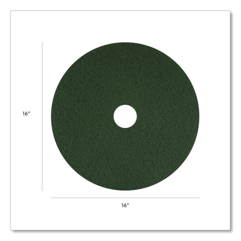 Americo® Scrubbing Pads, 16" Diameter, Green, 5/Carton (AM7400316) Case of 5