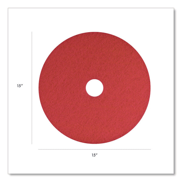 Americo® Buffing Pads, 15" Diameter, Red, 5/Carton (AM7404415) Case of 5