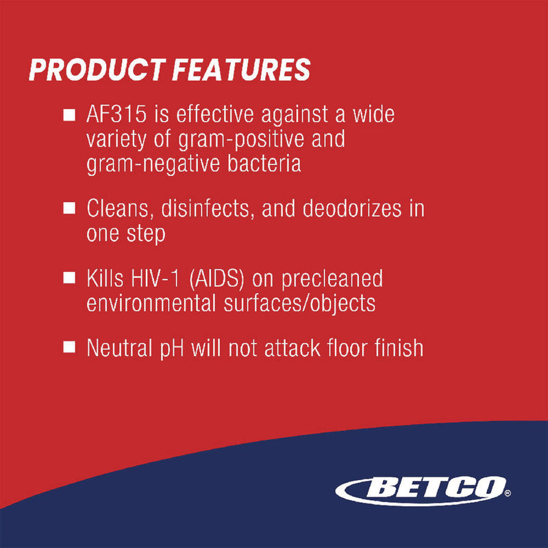 Betco® AF315 Disinfectant Cleaner, Citrus Floral Scent, 55 gal Drum (BET3155500) Each