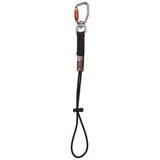 Ergodyne Squids 3714 Elastic Tool Tail Lanyard w/Carabiner and Cinch Loop, 10 lb Max Working Capacity, 15" Long, Black, 3/Pack (EGO19766) Each