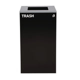 Alpine Industries 29 Gallon Trash/Recycling Cans, Steel, Blue Mixed Recycling with Mixed Lid, Black Trash Can with Square Lid (ALH4450BLKKIT3) Each
