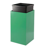 Alpine Industries 29 Gallon Trash/Recycling Cans, Steel, Green Can with Square Lid (ALH4450KITGRNS) Each