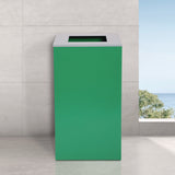 Alpine Industries 29 Gallon Trash/Recycling Cans, Steel, Green Can with Square Lid (ALH4450KITGRNS) Each
