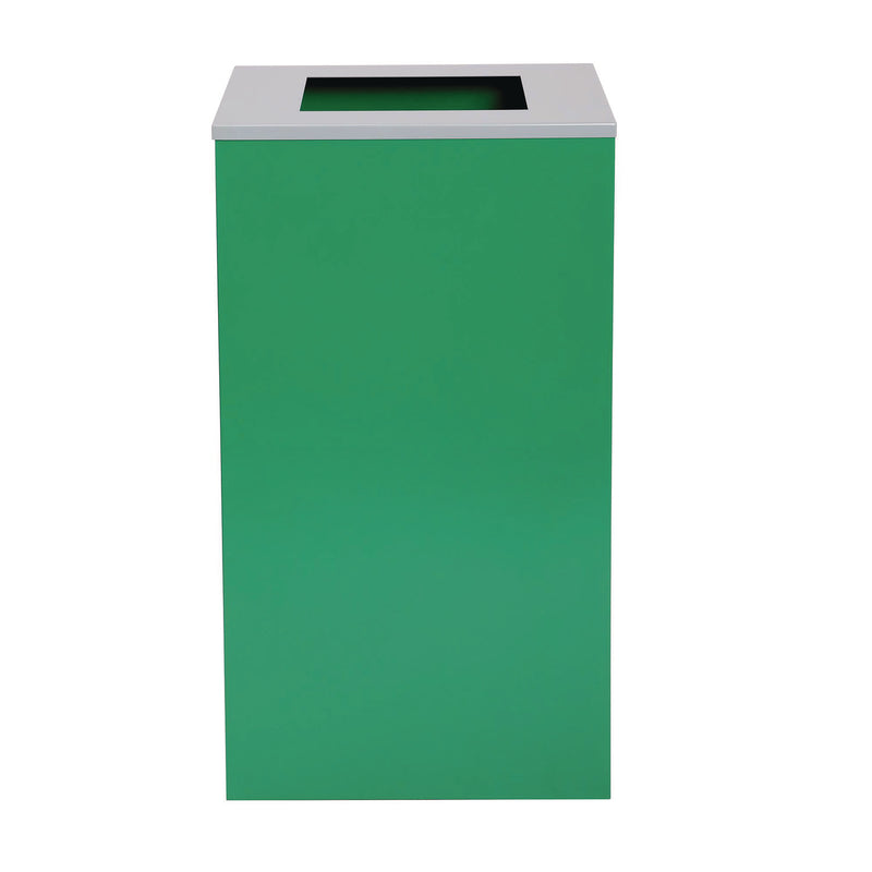 Alpine Industries 29 Gallon Trash/Recycling Cans, Steel, Green Can with Square Lid (ALH4450KITGRNS) Each