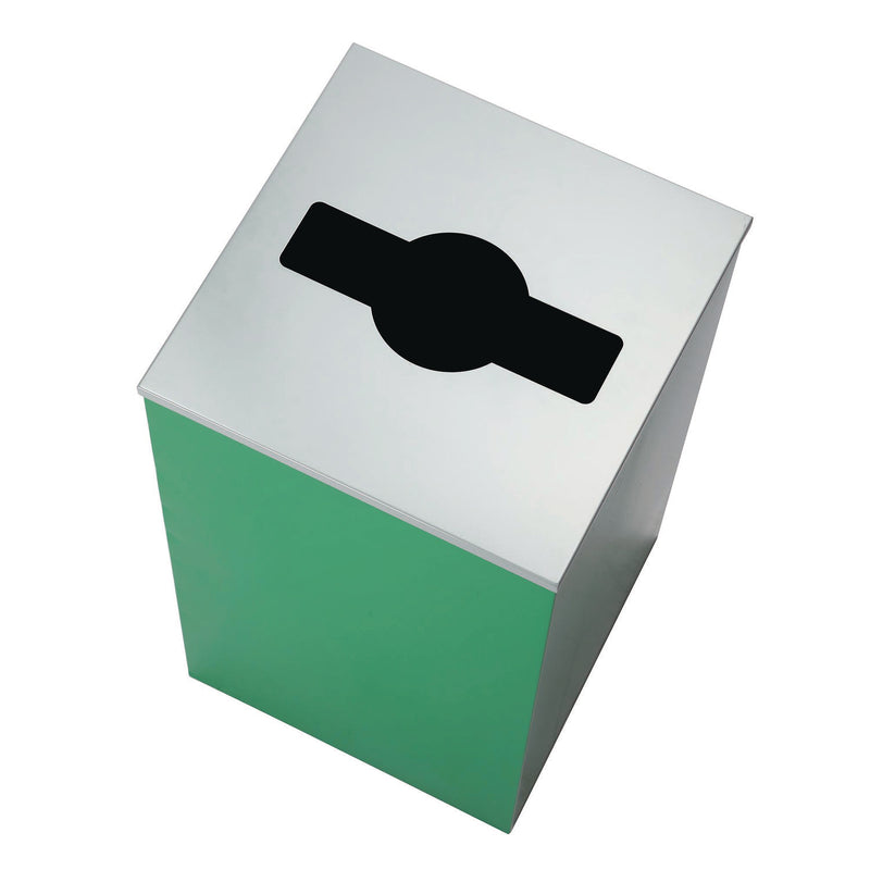 Alpine Industries 29 Gallon Trash/Recycling Cans, Steel, Green Can with Mixed Lid (ALH4450KITGRNM) Each