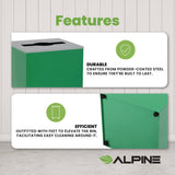 Alpine Industries 29 Gallon Trash/Recycling Cans, Steel, Green Can with Mixed Lid (ALH4450KITGRNM) Each