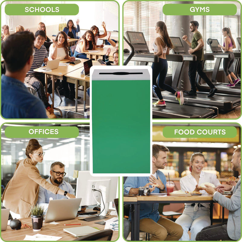 Alpine Industries 29 Gallon Trash/Recycling Cans, Steel, Green Can with Mixed Lid (ALH4450KITGRNM) Each