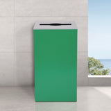 Alpine Industries 29 Gallon Trash/Recycling Cans, Steel, Green Can with Mixed Lid (ALH4450KITGRNM) Each
