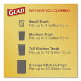 Glad® Small Kitchen Drawstring Trash Bags, 4 gal, Beachside Breeze Scent, 0.5 mil, 18" x 17", Blue, 80/Box (CLO79155) Box of 80