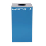 Alpine Industries 29 Gallon Trash/Recycling Cans, Steel, Blue Cans/Bottles Recycling Can with Circle Lid (ALH4450KITBLUCC) Each