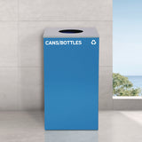 Alpine Industries 29 Gallon Trash/Recycling Cans, Steel, Blue Cans/Bottles Recycling Can with Circle Lid (ALH4450KITBLUCC) Each
