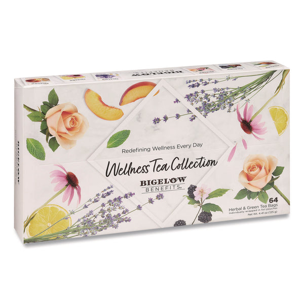 Bigelow® Benefits Wellness Tea Bags, Assorted Flavors, 64/Box (BTCRCB50568) Box of 64