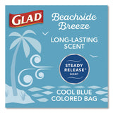 Glad® Small Kitchen Drawstring Trash Bags, 4 gal, Beachside Breeze Scent, 0.5 mil, 18" x 17", Blue, 80/Box (CLO79155) Box of 80