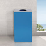 Alpine Industries 29 Gallon Trash/Recycling Cans, Steel, Blue Can with Circle Lid (ALH4450KITBLUC) Each