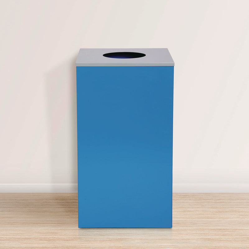 Alpine Industries 29 Gallon Trash/Recycling Cans, Steel, Blue Can with Circle Lid (ALH4450KITBLUC) Each