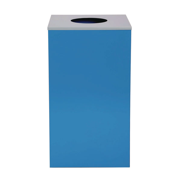 Alpine Industries 29 Gallon Trash/Recycling Cans, Steel, Blue Can with Circle Lid (ALH4450KITBLUC) Each