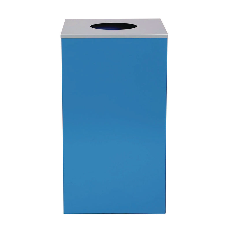 Alpine Industries 29 Gallon Trash/Recycling Cans, Steel, Blue Can with Circle Lid (ALH4450KITBLUC) Each