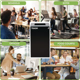 Alpine Industries 29 Gallon Trash/Recycling Cans, Steel, Black Trash Can with Square Lid (ALH4450KITBLKST) Each