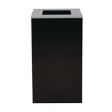 Alpine Industries 29 Gallon Trash/Recycling Cans, Steel, Black Can with Square Lid (ALH4450KITBLKS) Each