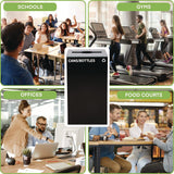 Alpine Industries 29 Gallon Trash/Recycling Cans, Steel, Black Cans/Bottles Recycling Can with Mixed Lid (ALH4450KITBLKMC) Each