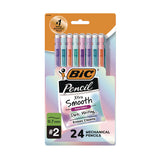 BIC® Xtra-Smooth Pastel Edition Mechanical Pencils, 0.7 mm, HB (#2), Black Lead, Assorted Barrel Colors, 24/Pack (BICMPNP24BLK) Pack of 24