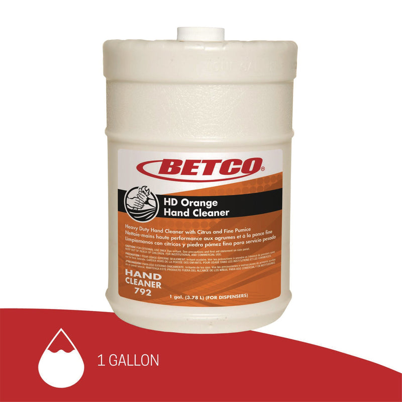 Betco® HD Orange Hand Cleaner, Orange, 1 gal Bottle, 4/Carton (BET7924400) Case of 4