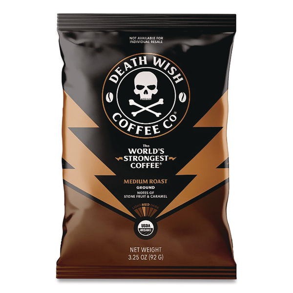 Death Wish Coffee Co. Medium Roast Coffee Frac Pack, Regular, 3.25 oz, 25/Carton (DEWEWC34355) Case of 25