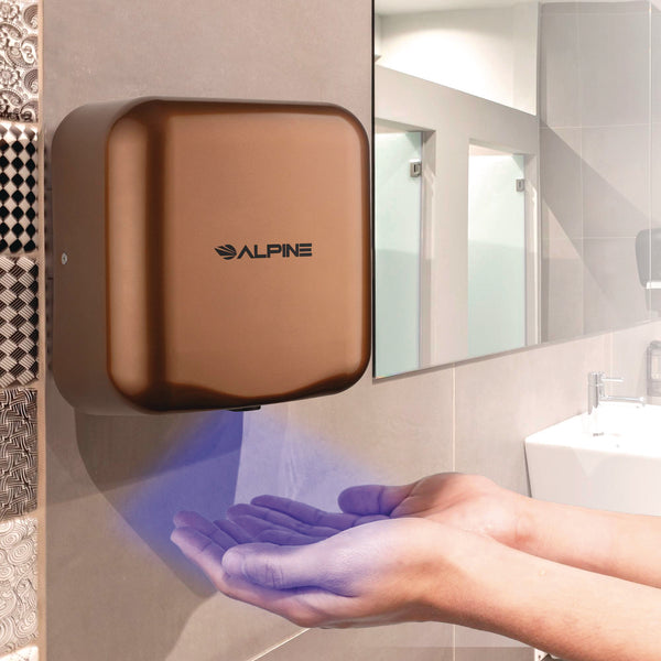 Alpine Industries Hemlock Commercial Automatic 120V Hand Dryer, 6.68 x 11.41 x 12.31, Stainless Steel, Copper (ALHALP40010COP) Each