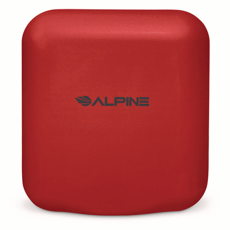 Alpine Industries Hemlock Commercial Automatic 120V Hand Dryer, 6.68 x 11.41 x 12.31, Stainless Steel, Red (ALHALP40010RED) Each