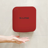 Alpine Industries Hemlock Commercial Automatic 120V Hand Dryer, 6.68 x 11.41 x 12.31, Stainless Steel, Red (ALHALP40010RED) Each