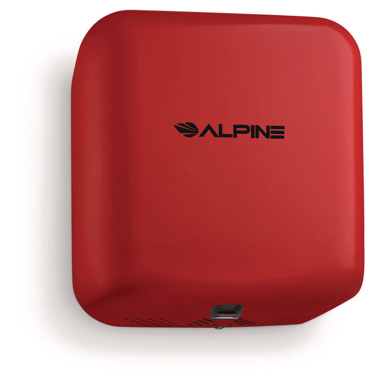 Alpine Industries Hemlock Commercial Automatic 120V Hand Dryer, 6.68 x 11.41 x 12.31, Stainless Steel, Red (ALHALP40010RED) Each
