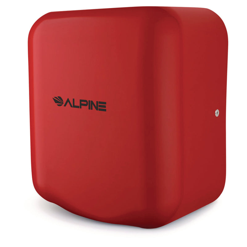 Alpine Industries Hemlock Commercial Automatic 120V Hand Dryer, 6.68 x 11.41 x 12.31, Stainless Steel, Red (ALHALP40010RED) Each
