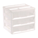 IRIS 3-Drawer Desktop Storage, Plastic, 14.6 x 12.31 x 12.75, White/Clear (IRS301161) Each