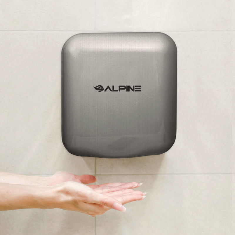 Alpine Industries Hemlock Commercial 220V Automatic Hand Dryer, 6.68 x 11.41 x 12.31, Stainless Steel, Silver (ALHALP40020SSB) Each