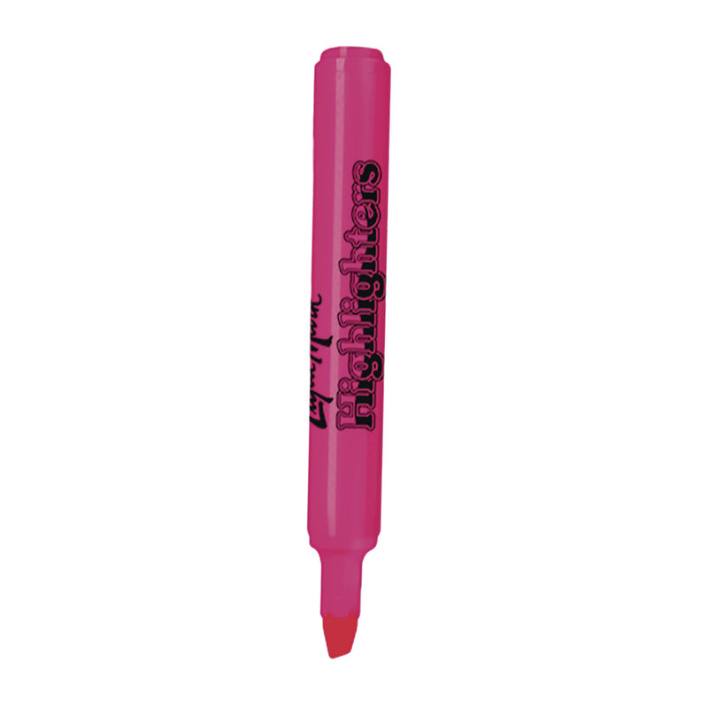 Liqui-Mark® Tank Fluorescent Highlighter, Pink Ink, Chisel Tip, Pink Barrel, Dozen (LQM60622) 1 Dozen