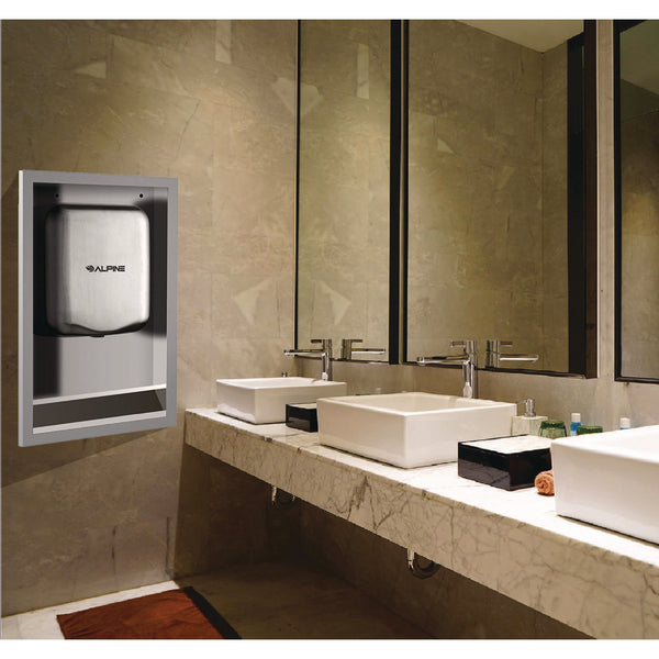 Alpine Industries Hemlock Recess Wall Kit, 3.38 x 16.38 x 26, Stainless Steel (ALHALP400RECESS) Each