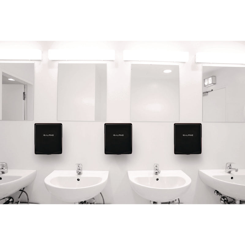 Alpine Industries Willow Commercial 120V Automatic Hand Dryer, 3.93 x 11.25 x 12.63, Stainless Steel, Black (ALHALP40510BLA) Each