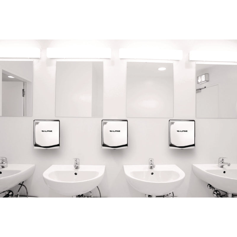 Alpine Industries Willow Commercial 120V Automatic Hand Dryer, 3.93 x 11.25 x 12.63, Stainless Steel, Chrome (ALHALP40510CHR) Each