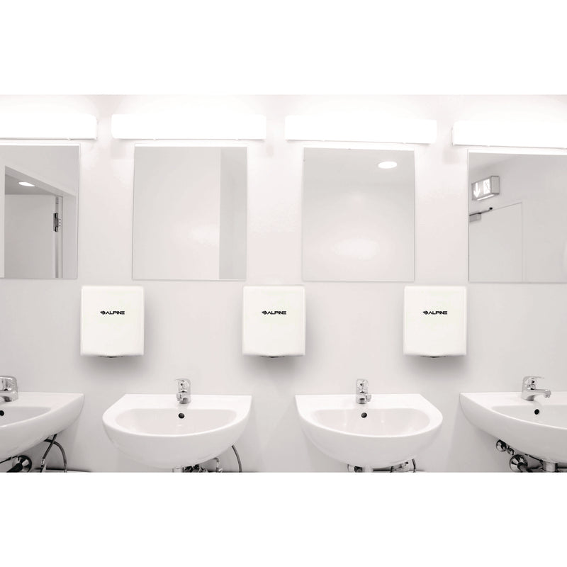 Alpine Industries Willow Commercial 120V Automatic Hand Dryer, 3.93 x 11.25 x 12.63, Stainless Steel, White (ALHALP40510WHI) Each