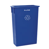 Alpine Industries Slim 23 Gallon Recycling Bin, Plastic, Blue (ALH477RBLU) Each