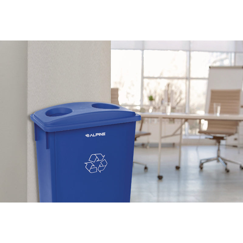 Alpine Industries Slim 23 Gallon Recycling Bin, Plastic, Blue (ALH477RBLU) Each