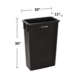 Alpine Industries Slim 23 Gallon Indoor Trash Can, Plastic, Black (ALHALP477BLK) Each