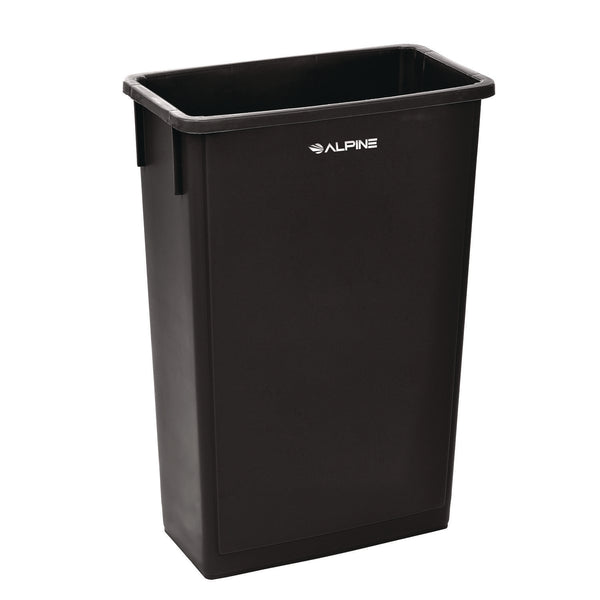 Alpine Industries Slim 23 Gallon Indoor Trash Can, Plastic, Black (ALHALP477BLK) Each