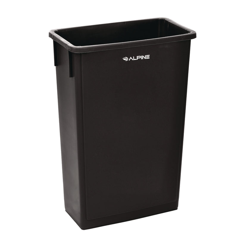 Alpine Industries Slim 23 Gallon Indoor Trash Can, Plastic, Black (ALHALP477BLK) Each