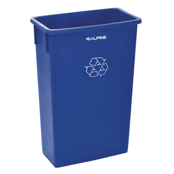 Alpine Industries Slim 23 Gallon Recycling Bin, Plastic, Blue (ALH477RBLU) Each