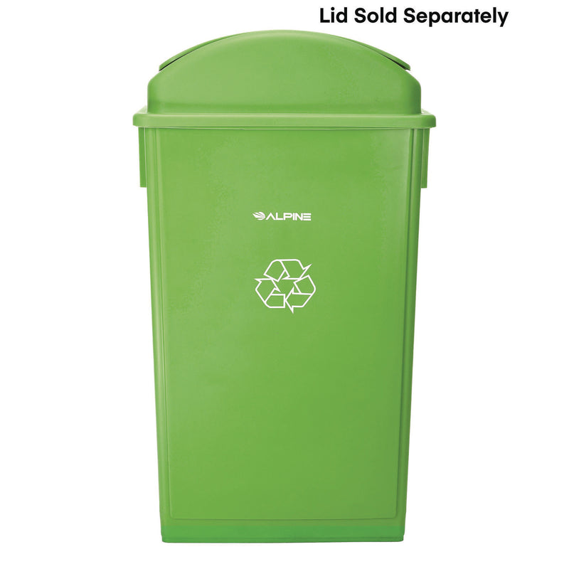 Alpine Industries Slim 23 Gallon Recycling Bin, Plastic, Lime Green (ALHALP477LGRN) Each