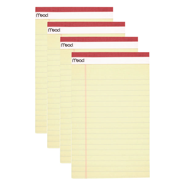 Mead® Notepad, Wide/Legal Rule, 50 Canary 5 x 8 Sheets, 4/Pack (MEA59382)